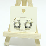 98121, GOLD DIPPED, TEXTURED GEOMETRIC BRASS EARRING