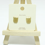 98124, GOLD DIPPED, OWL STUD BRASS EARRING