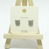 98124, GOLD DIPPED, OWL STUD BRASS EARRING