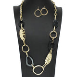 98144, GLITTER GEOMETRIC ACRYLIC LONG NECKLACE