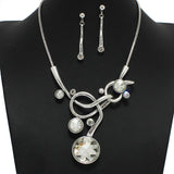 98147, ROUND RHINESTONE ACCENT NECKLACE
