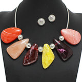 98150, GEOMETRIC RESIN ACRYLIC NECKLACE