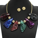 98150, GEOMETRIC RESIN ACRYLIC NECKLACE