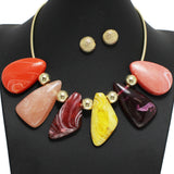 98150, GEOMETRIC RESIN ACRYLIC NECKLACE