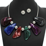 98150, GEOMETRIC RESIN ACRYLIC NECKLACE