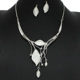 98152, LEAF CELLULOID ACETATE WITH RHINESTONE NECKLACE