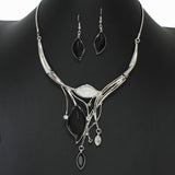 98152, LEAF CELLULOID ACETATE WITH RHINESTONE NECKLACE