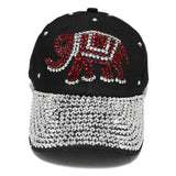 98156, ELEPHANT BLING RHINESTONE BASEBALL CAP