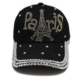 98157, "PARIS" BLING RHINESTONE BASEBALL CAP
