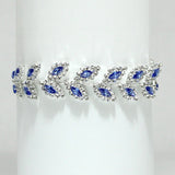 98167, MARQUISE CUBIC ZIRCONIA ACCENT PAVE RHINESTONE BRACELET