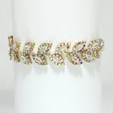 98167, MARQUISE CUBIC ZIRCONIA ACCENT PAVE RHINESTONE BRACELET
