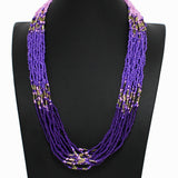 98177, MULTI STRAND SEED BEADED NECKLACE