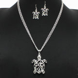 98178, SEA TURTLE CUTOUT FILIGREE PENDANT NECKLACE
