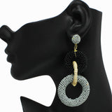 98179, RATTAN SEED BEADED ROUND DANGLE EARRING