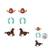 98185, WESTERN ENAMEL STUD EARRING SET