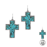 98192, FILIGREE ACCENT CROSS DANGLE EARRING