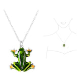 98196, 3D ENAMEL FROG PENDANT NECKLACE