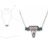 98197, WESTERN SKULL STEER HEAD PENDANT NECKLACE