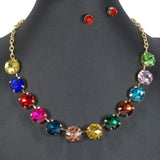 98201, HALF ROUND RHINESTONE NECKLACE
