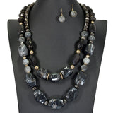 98202, RESIN STONE DOUBLE LAYERED NECKLACE