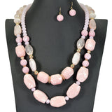 98202, RESIN STONE DOUBLE LAYERED NECKLACE