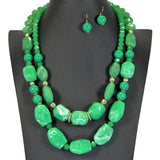 98202, RESIN STONE DOUBLE LAYERED NECKLACE