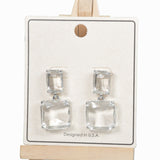 98209, GEOMETRIC ACRYLIC STONE EARRING