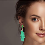98218, RAFFIA TASSEL EARRING