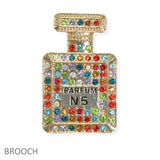 98222, PERFUME BOTTLE RHINESTONE PIN BROOCH