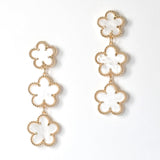 98224, TRIPLE FLOWER DROP DANGLE EARRING