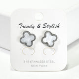 98226, DESIGNER INSPIRED CLOVER STUD EARRING