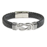 98232, STAINLESS STEEL LEATHER MAGNETIC CLOSURE BRACELET