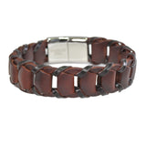 98234, LEATHER STAINLESS STEEL MAGNETIC CLOSURE BRACELET