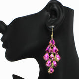 98248, GEOMETRIC GLASS STONE DANGLE EARRING