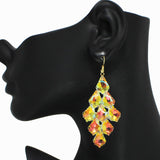 98248, GEOMETRIC GLASS STONE DANGLE EARRING