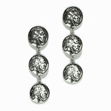 98256, WESTERN INDIAN TRIPLE COIN DANGLE EARRING