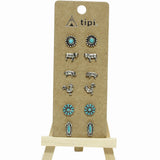 98266, WESTERN FARM THEME STUD EARRING SET