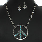 98278, PEACE SIGN WESTERN NECKLACE