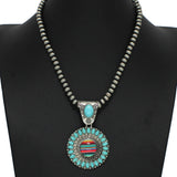 98296, WESTERN BUBBLE GLASS WITH NAVAJO BEADED NECKLACE
