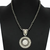 98296, WESTERN BUBBLE GLASS WITH NAVAJO BEADED NECKLACE