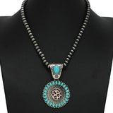 98296, WESTERN BUBBLE GLASS WITH NAVAJO BEADED NECKLACE