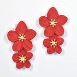 98299, MATTE FINISH FLOWER EARRING