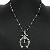 98325, WESTERN SQUASH BLOSSOM WITH NAVAJO BEADED NECKLACE