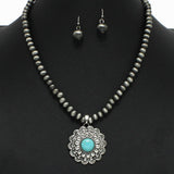 98331, WESTERN CONCHO WITH NAVAJO BEADED NECKLACE