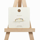 98345, MULTI COLOR RHINESTONE GOLD DIPPED BRASS ONE SIZE RING