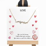 98356, GOLD DIPPED, "LOVE" LOVE YOU MORE WORDS NECKLACE