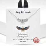 98358, GOLD DIPPED, "POMP & PARADE" AMERICAN EAGLE NECKLACE