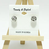 98360, WIRE TWISTED KNOT ROUND BALL STUD EARRING