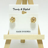 98360, WIRE TWISTED KNOT ROUND BALL STUD EARRING