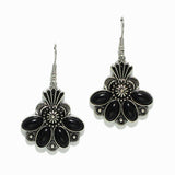 98368, WESTERN OVAL TURQUOISE STONE ACCENT CONCHO EARRING